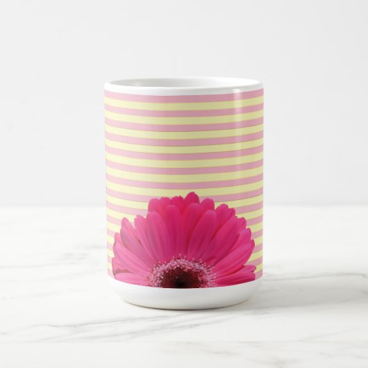 Pink Gerber Daisy Candy Stripe Tasse (Mittel)