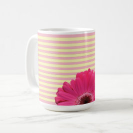 Pink Gerber Daisy Candy Stripe Tasse