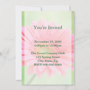 Pink Gerber Daisy Einladungen mit individuellem Ch