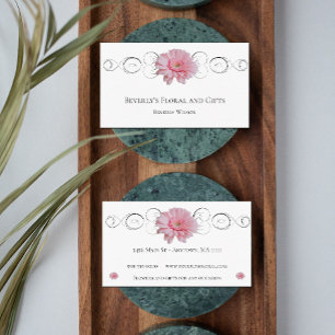 Pink Gerber Daisy Floral Shop Business Card Visitenkarte