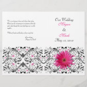 Pink Gerber Daisy Floral Wedding Program (Vorderseite)