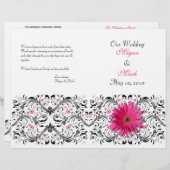 Pink Gerber Daisy Floral Wedding Program (Vorne/Hinten)
