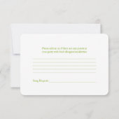 Pink Gerber Daisy Green Ribbon Wedding RSVP (Rückseite)