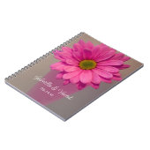 Pink Gerber Daisy in Vase Wedding Notizblock (Linke Seite)