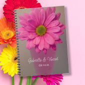 Pink Gerber Daisy in Vase Wedding Notizblock