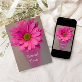 Pink Gerber Daisy in Vase Wedding Probe Dinner Einladung