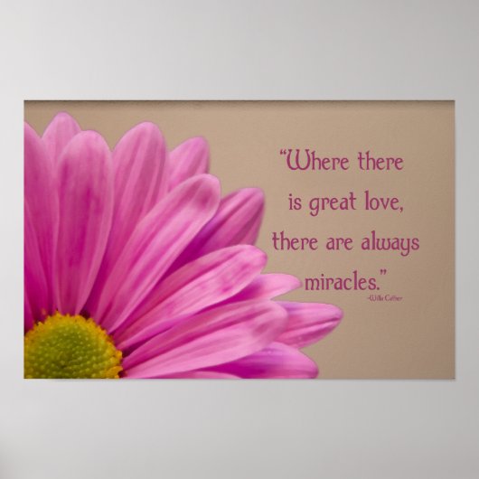 Pink Gerber Daisy Miracles Poster (Vorne)