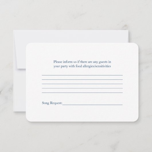 Pink Gerber Daisy Navy Blue Ribbon Wedding RSVP (Rückseite)