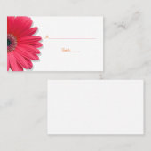 Pink Gerber Daisy Orange Ribbon Wedding Platzkarte (Vorne/Hinten)