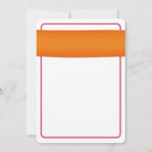 Pink Gerber Daisy Orange Ribbon Wedding Rounded Einladung (Rückseite)