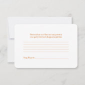 Pink Gerber Daisy Orange Ribbon Wedding RSVP Karte (Rückseite)