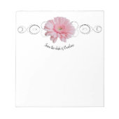 Pink Gerber Daisy Personalisiert Notepad Notizblock (Vorderseite)