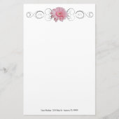 Pink Gerber Daisy Personalisiert Stationery Briefpapier (Vorderseite)