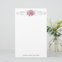 Pink Gerber Daisy Personalisiert Stationery Briefpapier