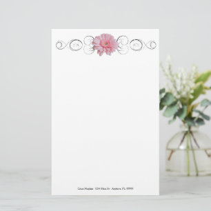 Pink Gerber Daisy Personalisiert Stationery Briefpapier