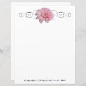 Pink Gerber Daisy Personalisiertes Blatt (Vorne/Hinten)