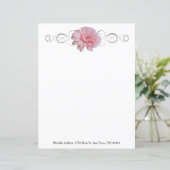 Pink Gerber Daisy Personalisiertes Blatt (Stehend Vorderseite)