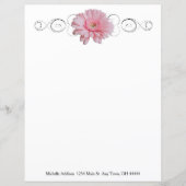Pink Gerber Daisy Personalisiertes Blatt (Vorderseite)