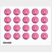 Pink Gerber Daisy Runder Aufkleber (Blatt)