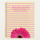 Pink Gerber Daisy Striped Personalisiert Planer (Vorderseite)