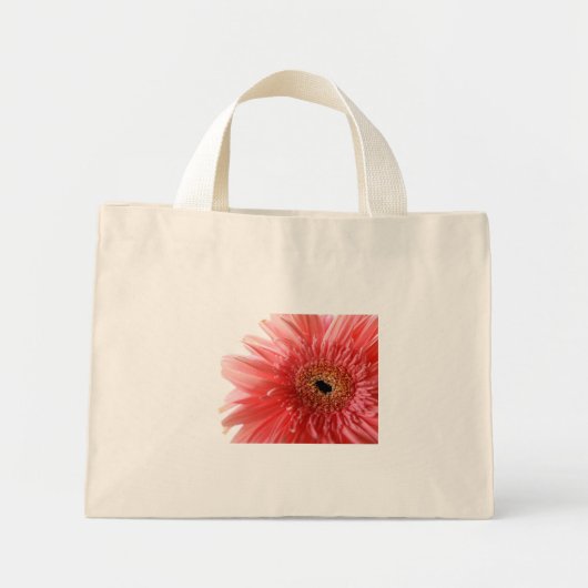 Pink Gerber Daisy Tote Bag Mini Stoffbeutel (Vorne)