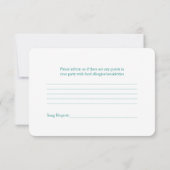 Pink Gerber Daisy Türkis Ribbon Wedding RSVP Karte (Rückseite)