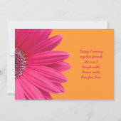 Pink Gerber Daisy und Orange Wedding Einladung (Rückseite)
