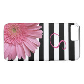 Pink Gerber Daisy und Stripes iPhone 8 Fall Case-Mate iPhone Hülle (Rückseite (Horizontal))