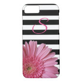 Pink Gerber Daisy und Stripes iPhone 8 Fall Case-Mate iPhone Hülle (Rückseite)