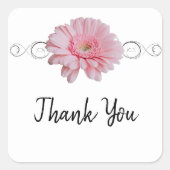 Pink Gerber Daisy Vielen Dank für Ihr Aufkleber (Vorderseite)