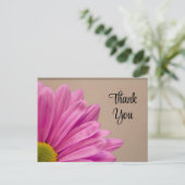 Pink Gerber Daisy Vielen Dank Postkarte (Stehend Vorderseite)