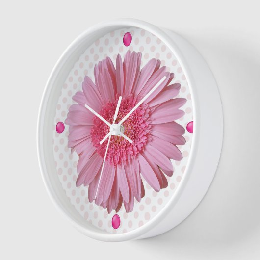 Pink Gerber Daisy Wallclock Uhr (Winkel)