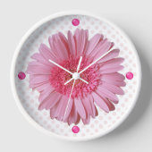 Pink Gerber Daisy Wallclock Uhr (Vorderseite)