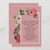 Pink Gerber Daisy Wedding Einladung (Vorne/Hinten)