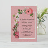 Pink Gerber Daisy Wedding Einladung (Stehend Vorderseite)