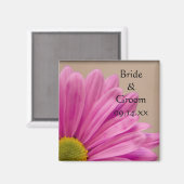 Pink Gerber Daisy Wedding Magnet (Vorderseite/Rückseite)