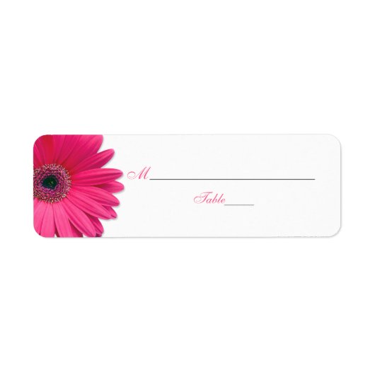 Pink Gerber Daisy Wedding Platzkarte Labels (Vorne)