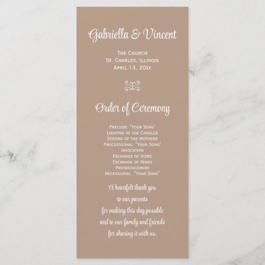 Pink Gerber Daisy Wedding Program Programm (Rückseite)