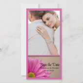 Pink Gerber Daisy Wedding Save the Date Foto Card (Vorderseite)
