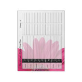 Pink Gerber Daisy Weeky Personalisiert Meal Planne Notizblock (Rotiert)