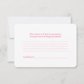 Pink Gerber Daisy Yellow Ribbon Wedding RSVP Karte (Rückseite)