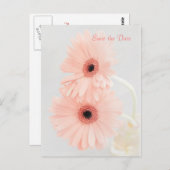 Pink Gerbera Ankündigung Datum freihalten Postkarte (Vorne/Hinten)