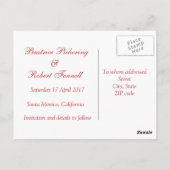 Pink Gerbera Ankündigung Datum freihalten Postkarte (Rückseite)