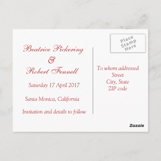 Pink Gerbera Ankündigung Datum freihalten Postkarte (Rückseite)