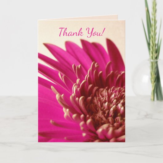 Pink Gerbera Card Dankeskarte (Vorderseite)