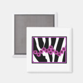 PINK GERBERA DAISIES AUF DEM DRUCK VON ZEBRA MAGNET (Vorderseite/Rückseite)