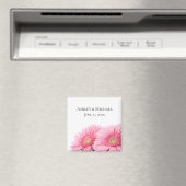 Pink Gerbera Daisies Elegante Hochzeit der Fotogra Magnet (In Situ (Geschirrspüler))