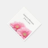 Pink Gerbera Daisies Elegante Hochzeit der Fotogra Serviette (Ecke)