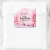 Pink Gerbera Daisies Elegantes Foto Quadratischer Aufkleber (Tasche)