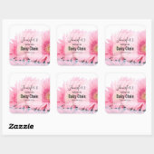 Pink Gerbera Daisies Elegantes Foto Quadratischer Aufkleber (Blatt)